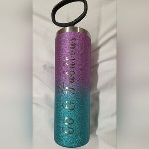 Glittery Purple and Teal Tumbler 60 & FABULOUS! NEW NEVER USED!